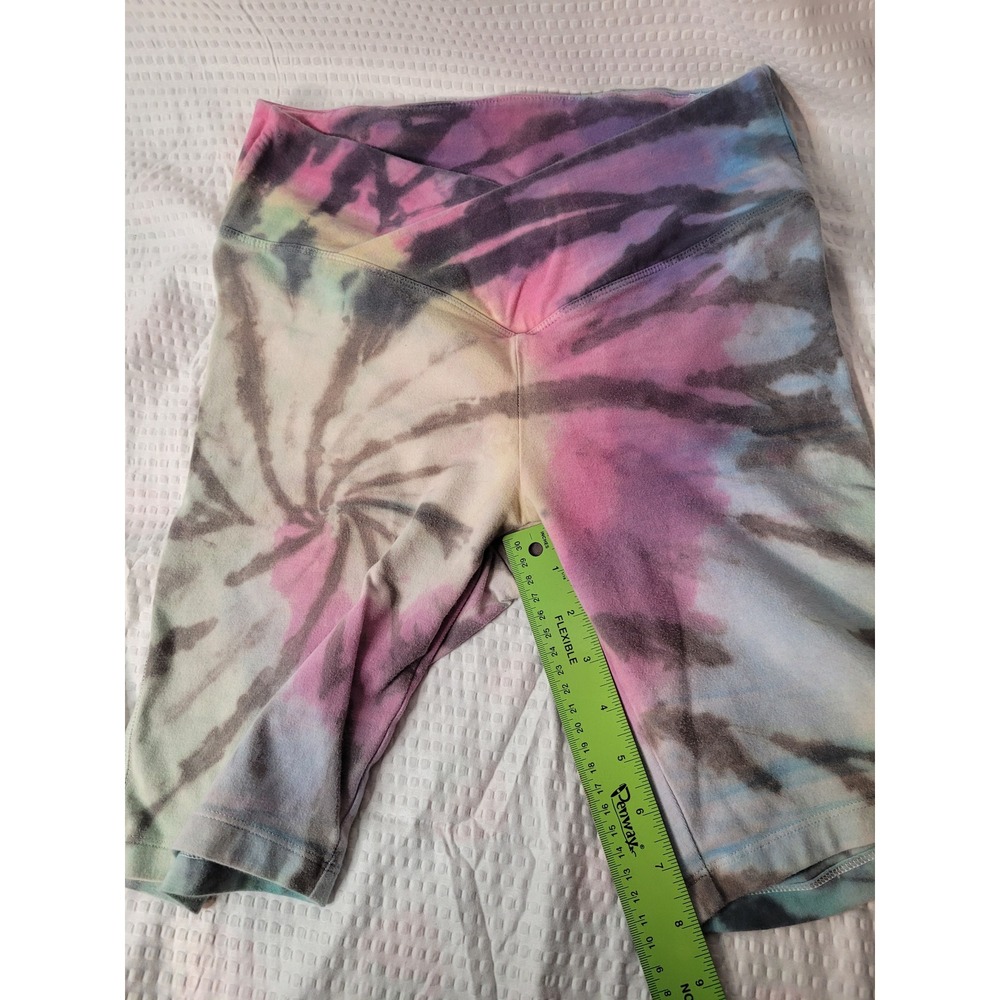 Pink Victoria's Secret Tie Dye Crossover V-Waist Biker Shorts Medium Pink Blue